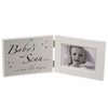 Double White MDF Frame "Baby`s Scan" & Matte Silver Plaque