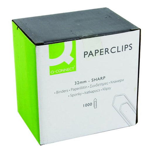 Pack of 1000 No Tear 32mm Paper Clips