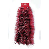 Pack of 2 2m Fine Cut And Matt Zig Zag Berry Red Christmas Tinsel