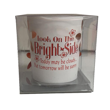 Look On the Bright Glass Sentiment Tealight Candle Holder