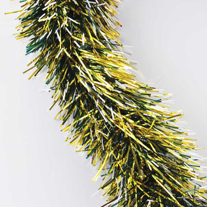 2m Garland Christmas Coloured Snow Tipped Tinsel