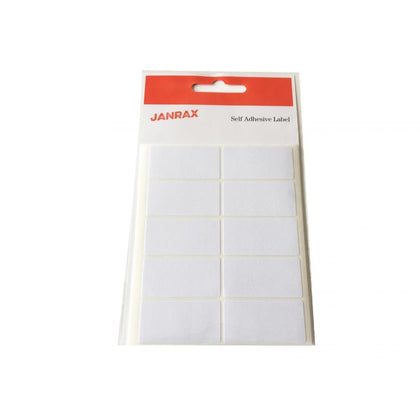 Pack of 70 White 19x38mm Rectangular Labels - Adhesive Stickers