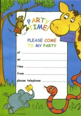 Jungle Party Invitations - 20 Sheets & Envelopes