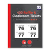 1 to 400 Raffle and Clockroom Tickets