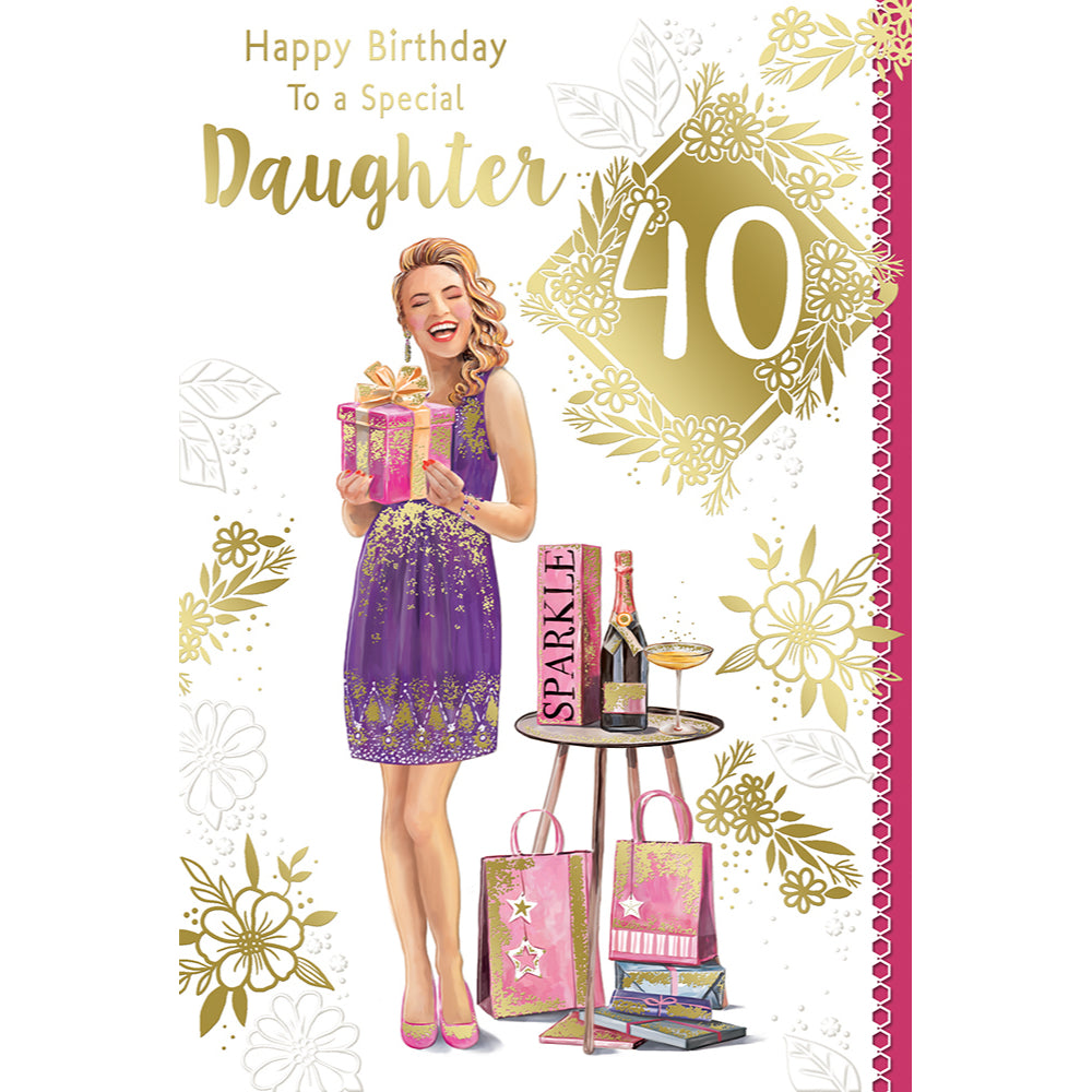 Happy Birthday To a Special Daughter’s 40th Celebrity Style Greeting Card