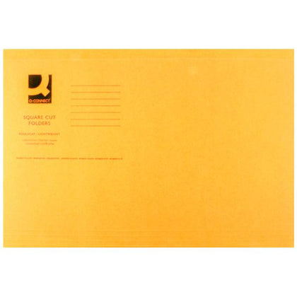 Pack of 100 Lightweight 180gsm Foolscap Orange Square Cut Folders