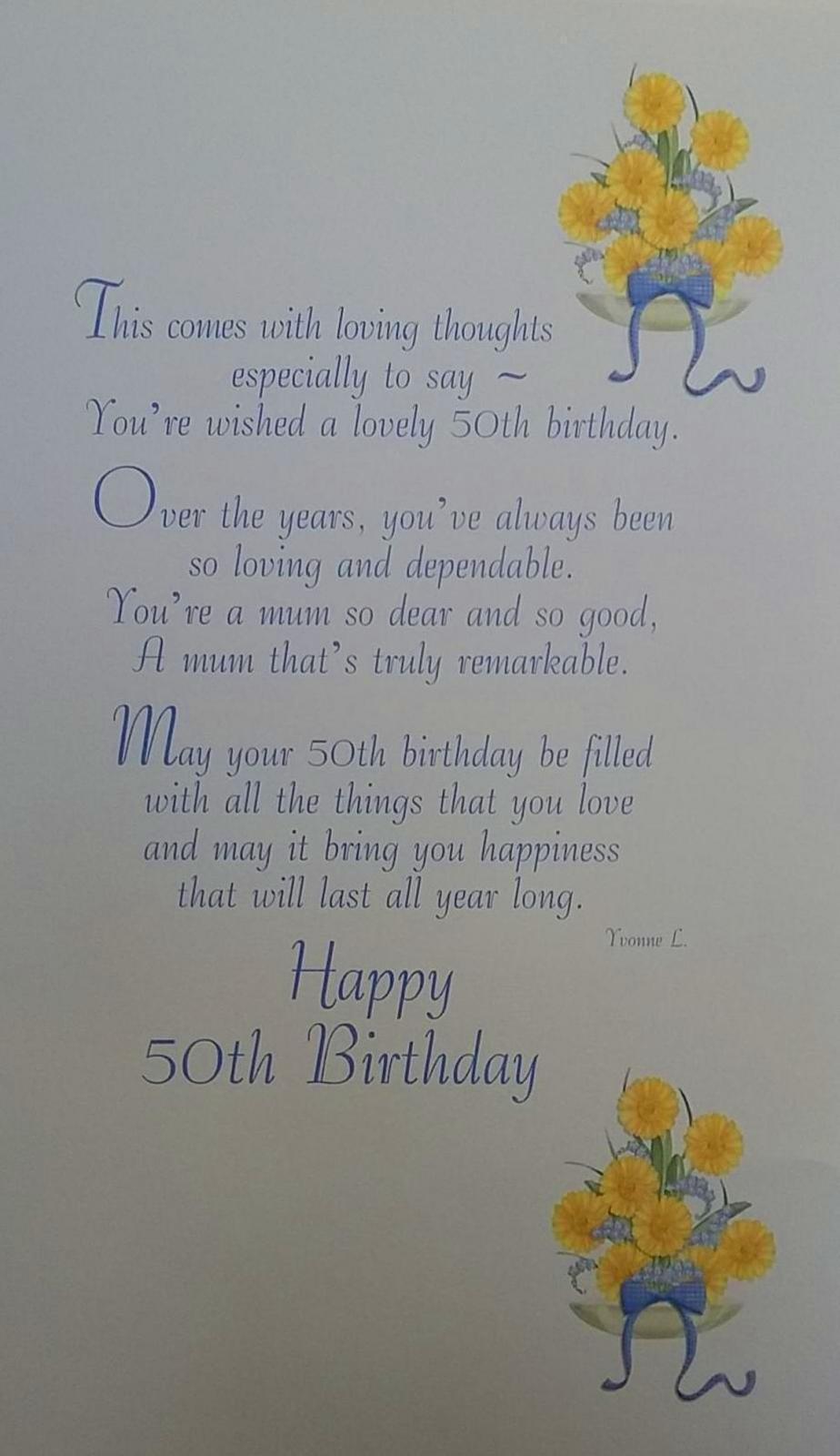 Happy 50th Birthday Mum With Love card