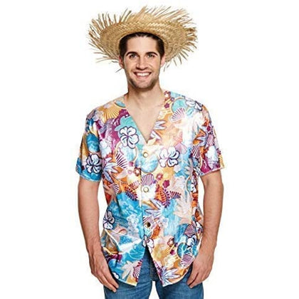 Adult Hawaiian Floral Design Fancy Dress Shirt