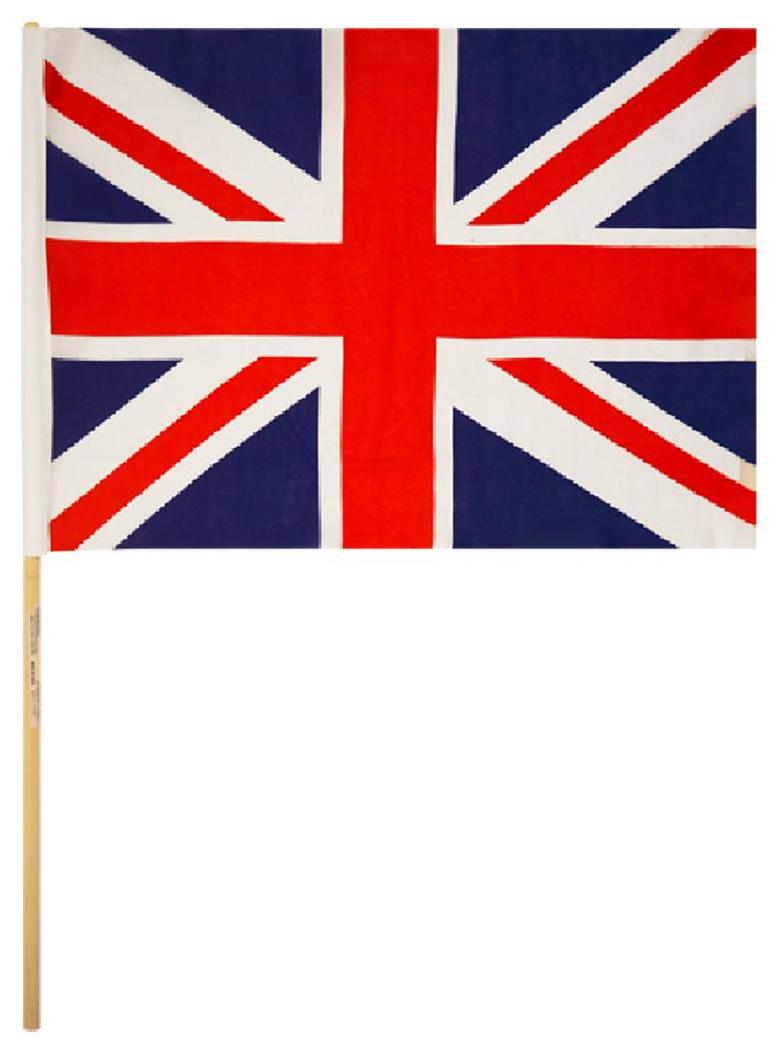 Pack of 12 Union Jack Nylon Hand Flags with 62cm Wood Stick