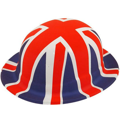 Union Jack Plastic Bowler Adult Hat