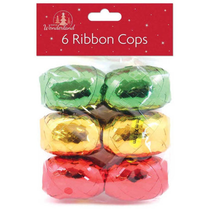 Pack of 6 Ribbon Cops Classic Christmas Gift Wrap