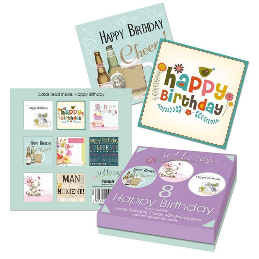 8 Adult Birthday Cards Box