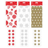 Christmas Design Printed Tissue Paper 5 Sheets and 10 Stickers