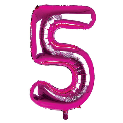 Giant Foil Dark Pink 5 Number Balloon