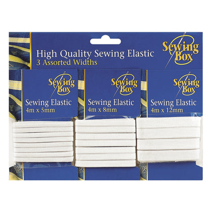 Pack of 3 Assorted Widths Sewing Elastic