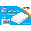 Pack of 100 Sheets 5"X3" Record Cards Ruled