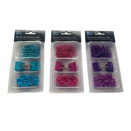 Mixed Coloured Clips and Pins Accessory Set