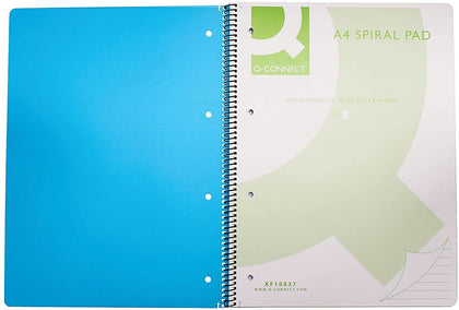 Pack of 5 A4 160 Pages Blue Spiral Bound Polypropylene Notebooks
