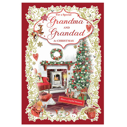 For a Special Grandma and Grandad Joyful Season Wishes Christmas Card