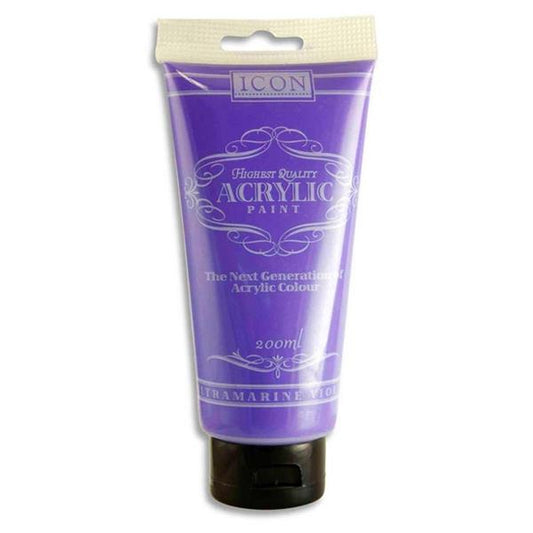 Ultramarine Violet Acrylic Paint 200ml by Icon Art