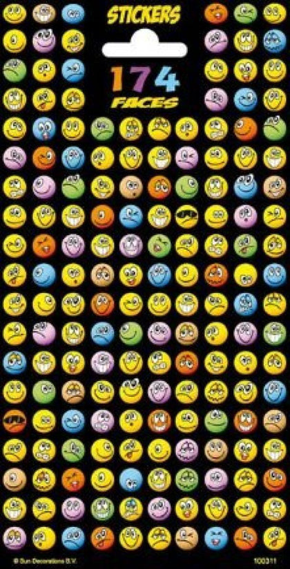 174 Assorted Faces Stickers