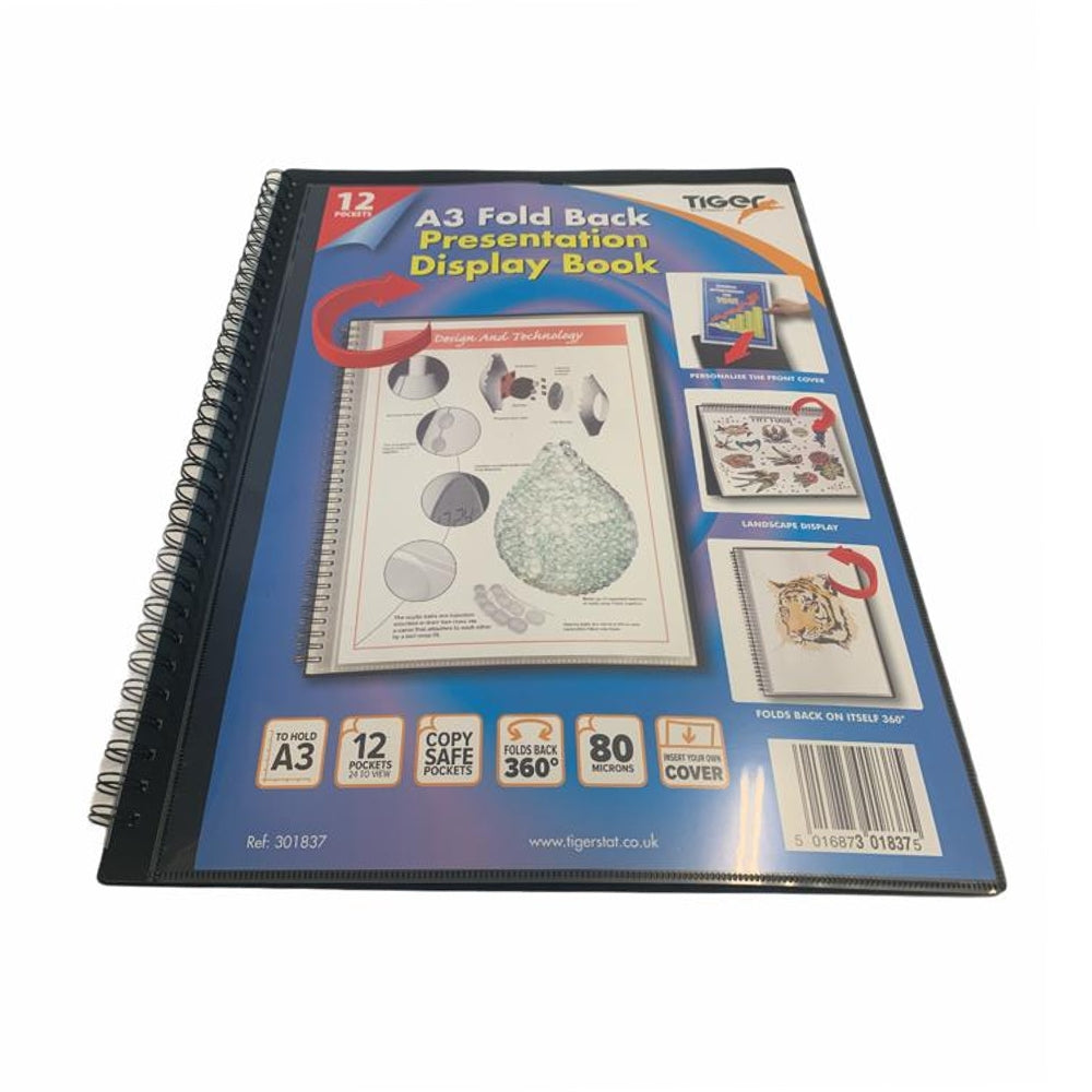 A3 Foldback Presentation Display Book 12 Pockets