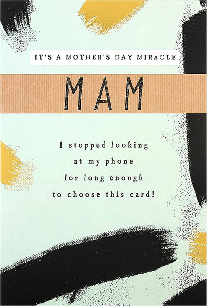 Mam Mother's Day Card Embossed Contemporary Design