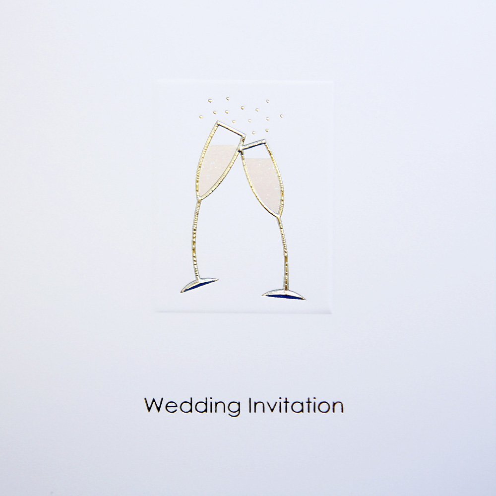 Pack of 5 Jean Barrington Wedding Invitations Champagne Glasses