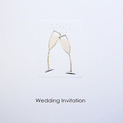 Pack of 5 Jean Barrington Wedding Invitations - Champagne Glasses