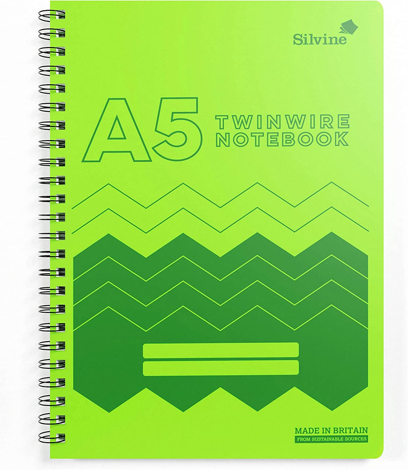A5 160 Pages Twin Wire Notebook with Durable Wipe Clean Cover