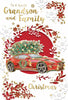 To a Special Grandson and Family Die Cut Car Design Christmas Card