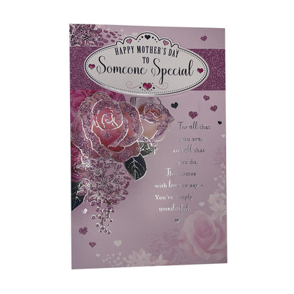 Happy Mother's Day To Someone Special Glitter Rose Design Card