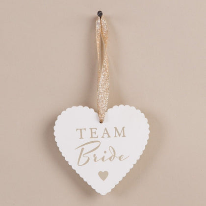 Amore Heart Tag 'Team Bride' Wedding Favour Table Setting Gift
