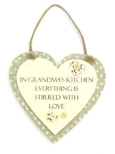 Sentiments Hanging Heart Plaque Grandmas Kitchen