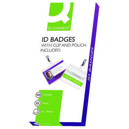 Pack of 25 Hot Laminating ID Badges With Clip