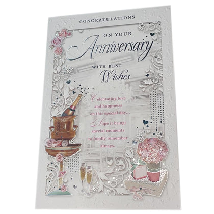 Best Wishes On Your Anniversary Open Opacity Card