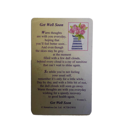 Get Well Soon...Wallet Card (Sentimental Keepsake Wallet / Purse Card)