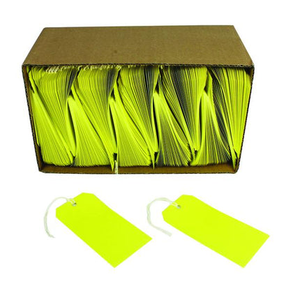 Pack of 1000 Yellow 120x60mm Strung Tags