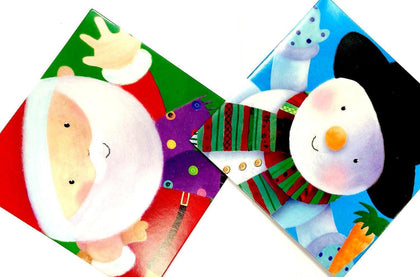 Pack of 16 Christmas Cards 2 Designs - Santa & Snowman
