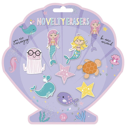 Pack of 8 Mermaid Novelty Erasers