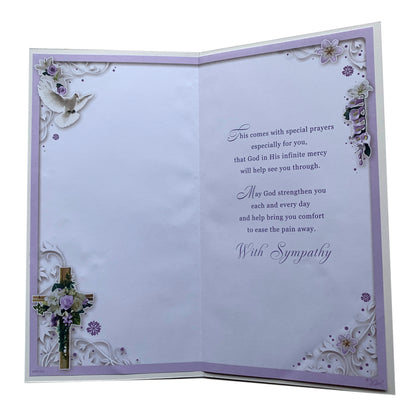 On The Loss of Your Baby Religious Cross Design Sympathy Opacity Card