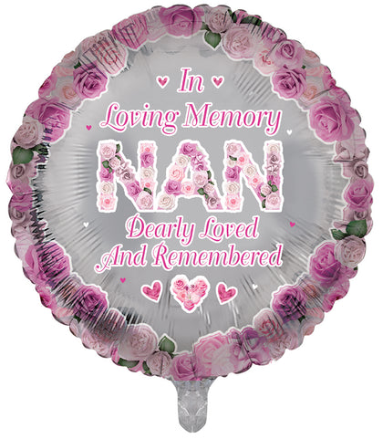 In Loving Memory of Nan Round Remembrance Balloon