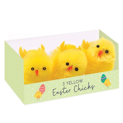 Pack of 3 Large Chenille Chick Easter Decorations
