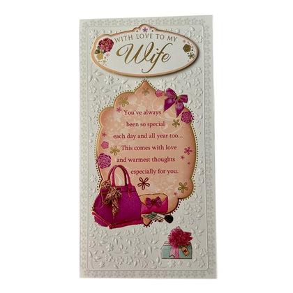 Happy Birthday With Love To My Wife Soft Whispers Card