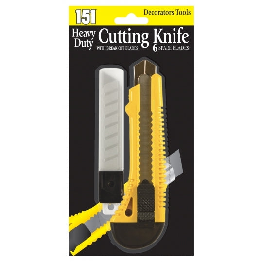 Heavy Duty Cutting Knife and 6 Spare Blades