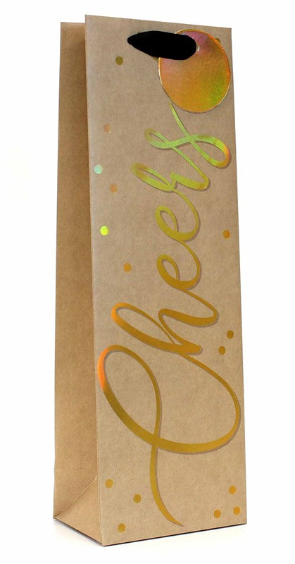 Pack of 12 Craft Cheers Design Bottle Gift Bags