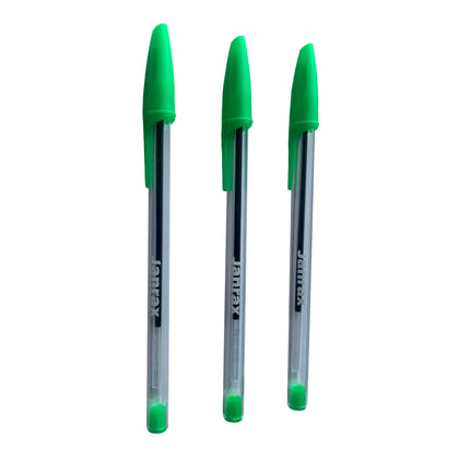 Box of 50 Neon Green Ballpoint Pens Smooth Glide by Janrax