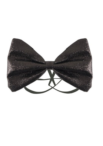 Black Glitter Bow Tie (12x7cm)