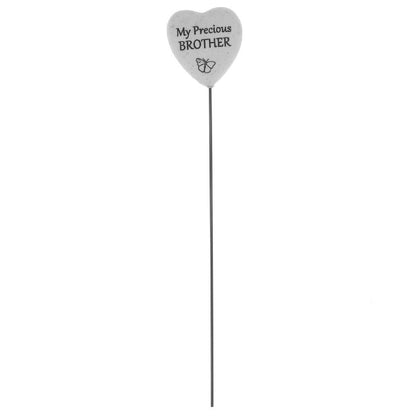 Graveside Plaque Thoughts Of You Resin Heart on Stick - Brother