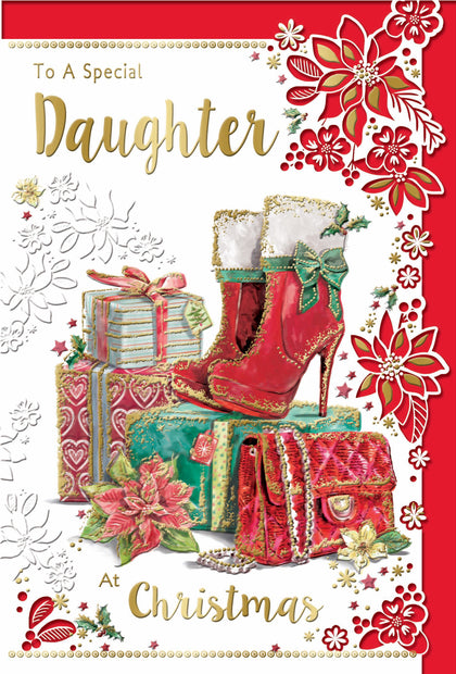 To a Special Daughter Shoes and Purse Design Christmas Card